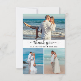 Elegant Vielen Dank Script Foto Collage Hochzeit Dankeskarte