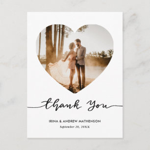 Elegant Vielen Dank, Script Heart Foto Postkarte