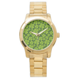 Elegant Vierblättriges Kleeblatt Floral Armbanduhr