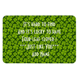 Elegant Vierblättriges Kleeblatt Floral Magnet