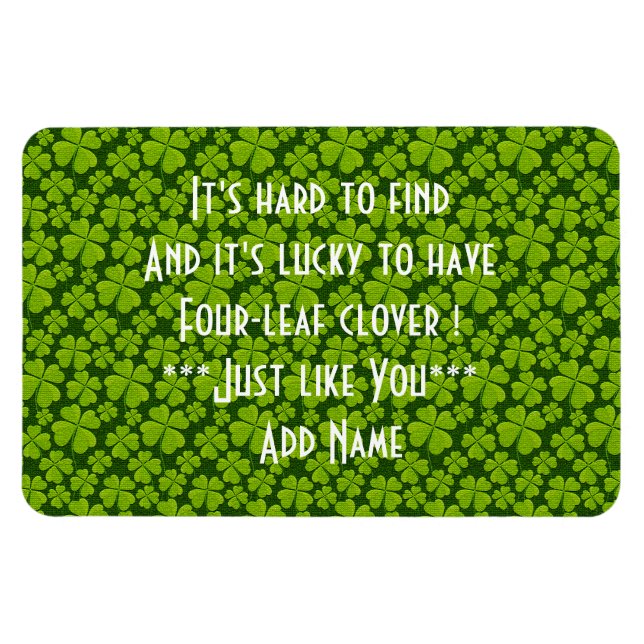 Elegant Vierblättriges Kleeblatt Floral Magnet (Horizontal)