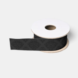 Elegant Viktorianisch Damask Black Ripsband