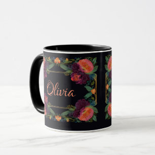 Elegant viktorianisch melancholisch dunkelrosa mag tasse
