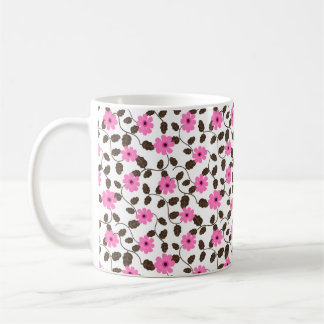 Élégant vin rose floral Motif café Mug