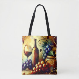 Elegant Vineyard Wine Tote Bag Tasche