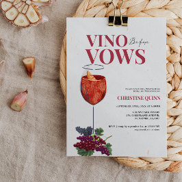 Elegant Vino vor dem Gelöbnis Brautparty Einladung