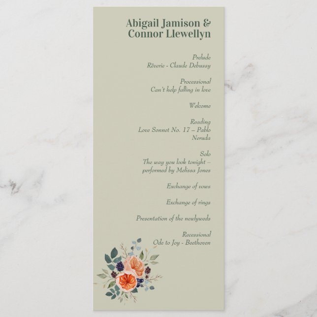 Elegant Vintag Boho Red Orange Gray Programm (Vorderseite)