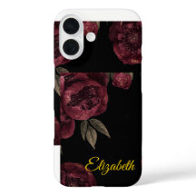 Elegant Vintag Dark Floral Peony iPhone Case