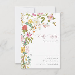 Elegant Vintag floral RSVP Karte