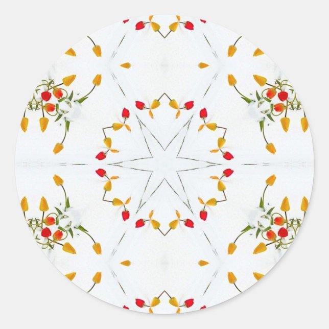 Elegant Vintag floral Runder Aufkleber (Vorderseite)