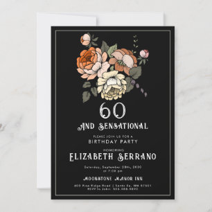Elegant Vintag Florals 60 und Sensationa Geburtsta Einladung