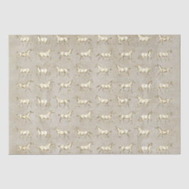 Elegant Vintag Galloping Pferde Beige Kraft Seidenpapier
