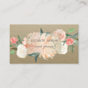 Elegant Vintag, Kraft, Blume Visitenkarte