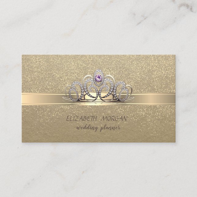 Elegant Vintag, Kraft, Gold Confetti Visitenkarte (Vorderseite)