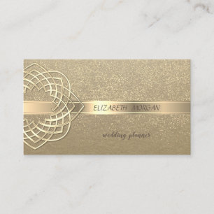 Elegant Vintag, Kraft, Gold Confetti Visitenkarte