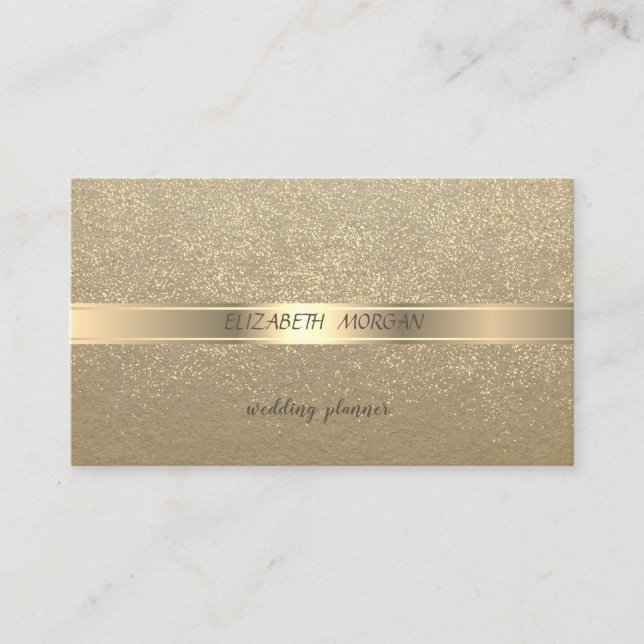 Elegant Vintag, Kraft, Gold Confetti Visitenkarte (Vorderseite)