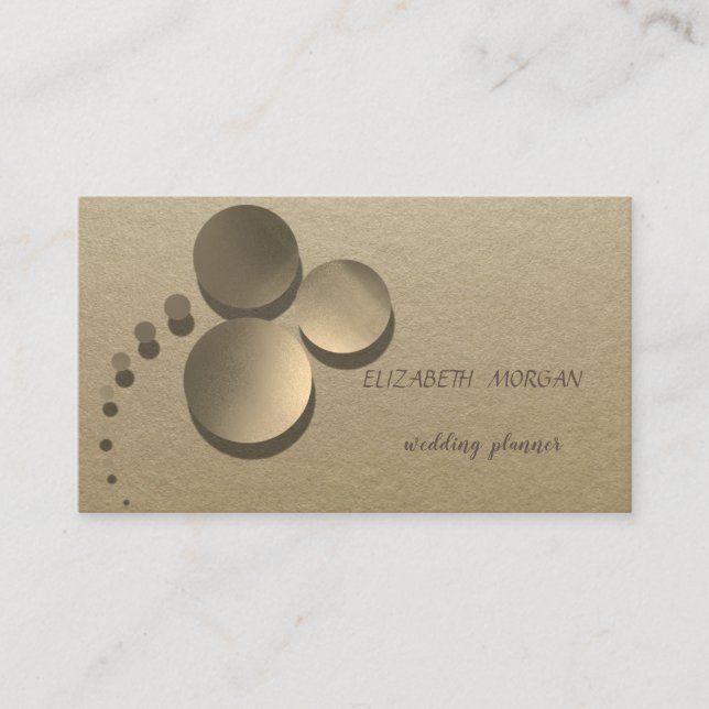 Elegant Vintag, Kraft, Gold Confetti Visitenkarte (Vorderseite)