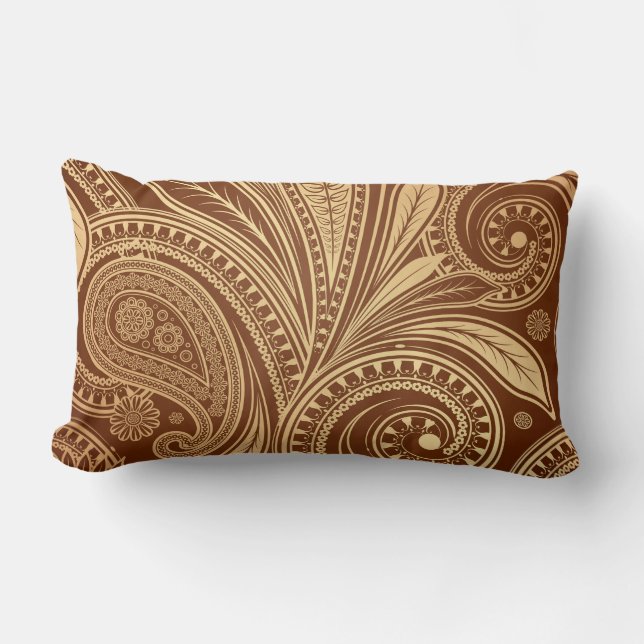 Elegant Vintag Red Gold Paisley Lendenkissen (Vorderseite)