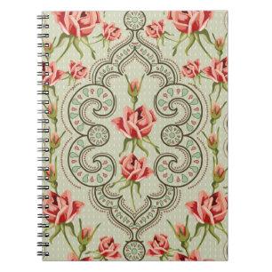 Elegant Vintag Seamless floral Hintergrund Notizblock