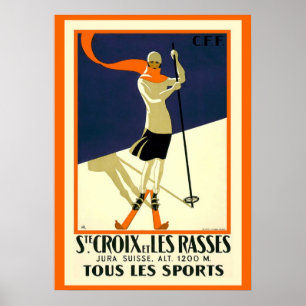 Elegant Vintag (Ste) St. Croix Skiing Poster copy