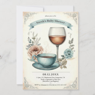Elégant Vintage Baby Shower Invitations pour garço