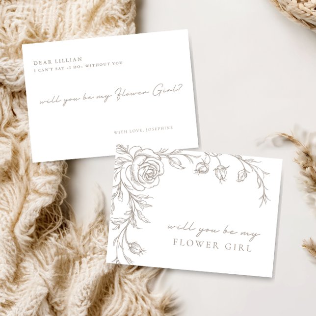 Elegant Vintage Be My Flower Girl Proposal Card Einladung (Von Creator hochgeladen)