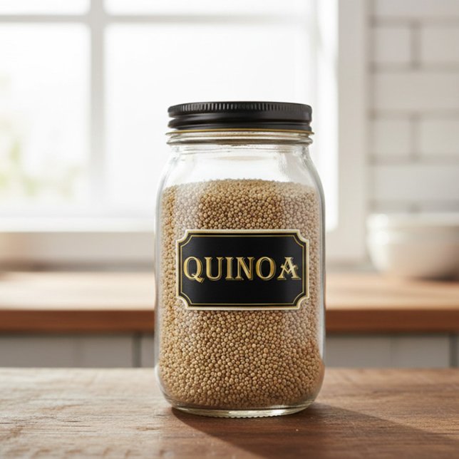 Élégant Vintage Black and Gold Pantry Étiquette (Créateur téléchargé)