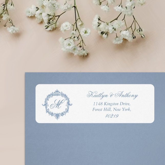 Elegant Vintage Blue Toile Monogram Wedding (Von Creator hochgeladen)