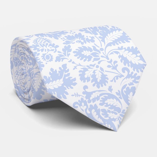 Elegant Vintage Blue Venetian Floral Botanical Krawatte (Gerollt)
