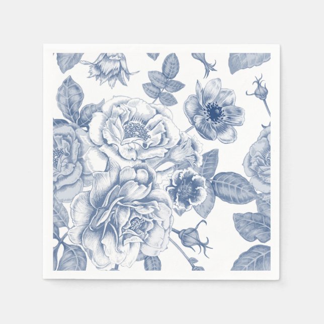 Elegant-Vintage Blumenmuster-Servietten Serviette (Vorderseite)