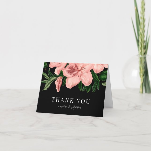 Elegant Vintage Blush Pink Floral Wedding Dankeskarte (Vorderseite)