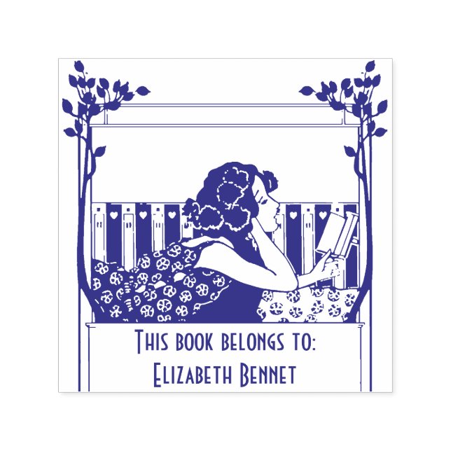 Elegant Vintage Bookplate Permastempel (Design)