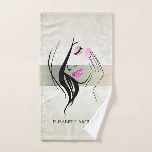 Élégant vintage, Chic, Dentelle, Silhouette fille (Serviette à main)