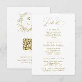 Elegant Vintage Crest Wedding Logo Details Begleitkarte