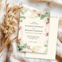 Elegant Vintage Floral Eucalyptus Roses Wedding