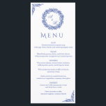 Elegant Vintage French Blue Floral Wedding  Menükarte<br><div class="desc">Celebrate your special day with timeless charm using this Minimalist Wildflower Wreath Folk Rustic Wedding Invitation. Featuring a delicate hand-drawn wildflower wreath, this invitation combines rustic elegance with simple, natural beauty—perfect for couples who love a charming, understated style. Its minimalist design ensures your wedding details shine, while the folk-inspired floral...</div>