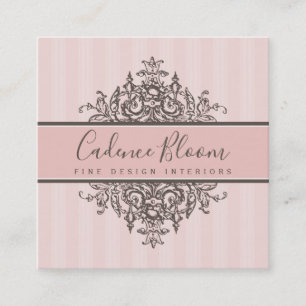 ELEGANT VINTAGE hübsche schöne Renaissance-Rosa Quadratische Visitenkarte