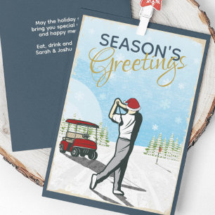 Elegant vintage-inspirierte Golf-Weihnachten Feiertagskarte