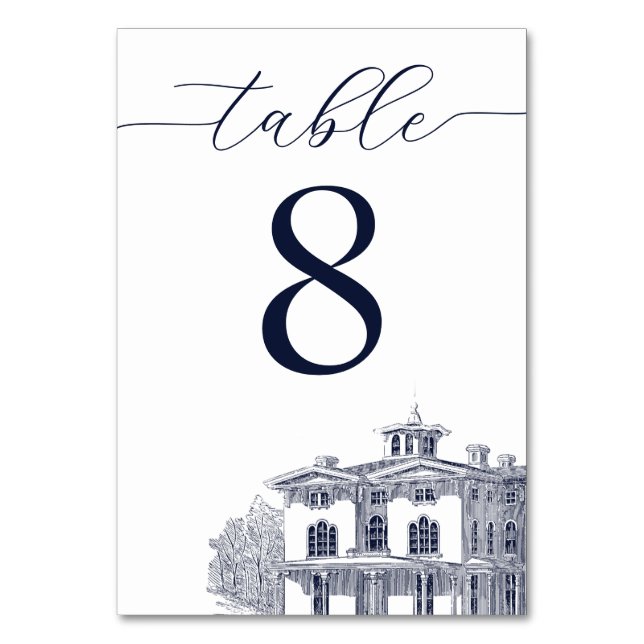 Elegant Vintage Italian Villa Destination Wedding Tischnummer (Vorderseite)