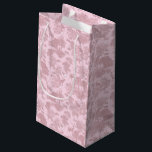 Elegant Vintage Pink Toile Deer Woodland Kleine Geschenktüte<br><div class="desc">Inspired by the classic vintage French toile de jouy linen fabric pattern, with forest animals, deer, fox, trees, wonderful naturalist pattern for the holiday season or any other occasion. The light shade of pink red is closest to baby or queen pink and is perfect for weddings, pink Christmas décor and...</div>