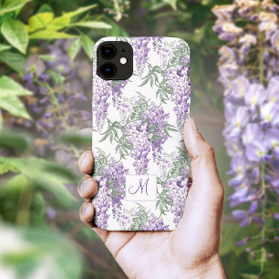 Elegant Vintage Purple Wisteria w/Monogram Case-Mate iPhone Hülle