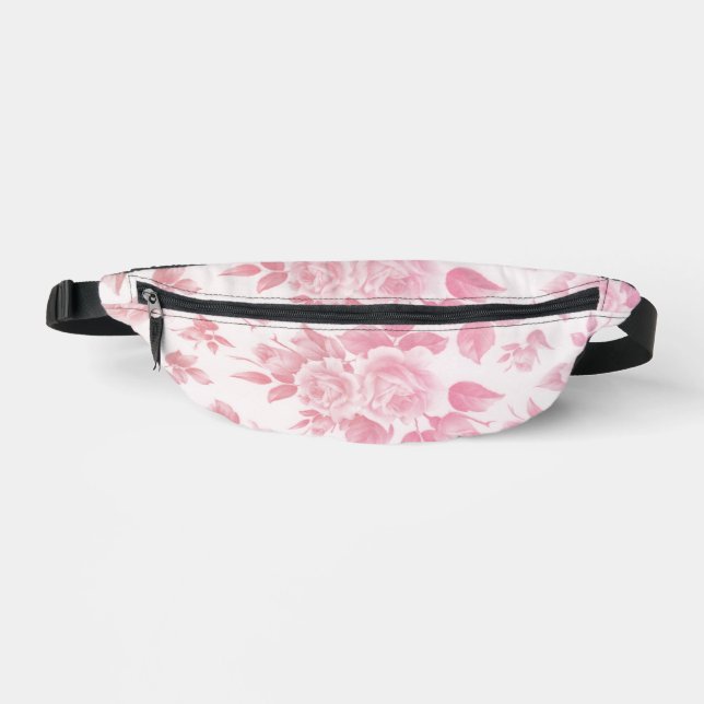 Élégant vintage rose pâle botanique Fanny Packs (Recto)