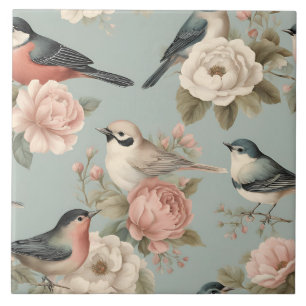 Elegant Vintage Shabby Chic Cottagecore Floral Fliese