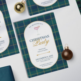 Elegant vintage Tartan Plaid Christmas Invitation Einladung