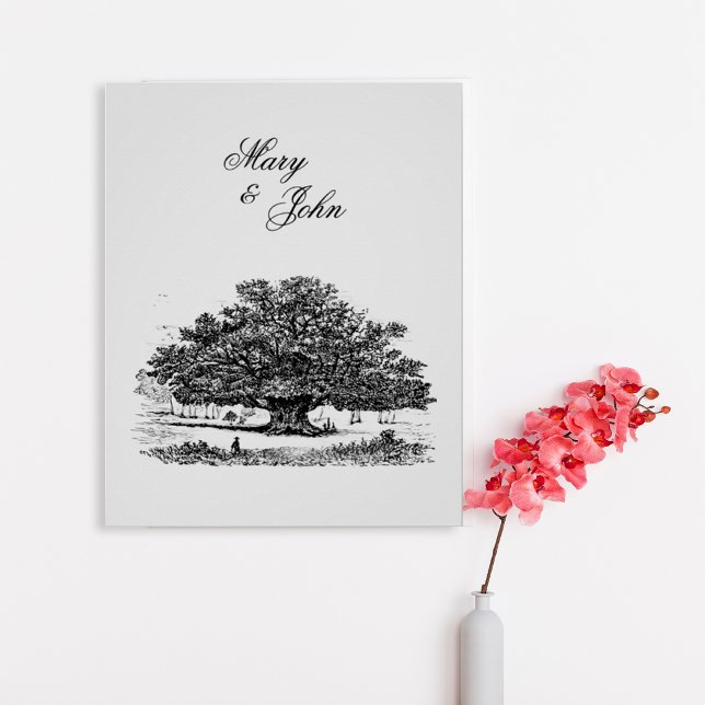 Elegant Vintage Tree Sketch Wedding Poster (Von Creator hochgeladen)