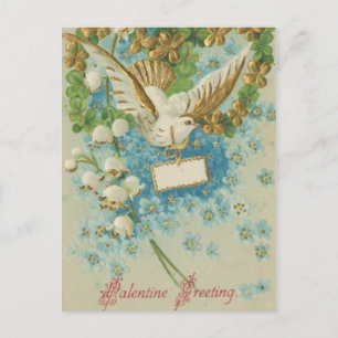 Elegant vintage Valentine bird Feiertagspostkarte