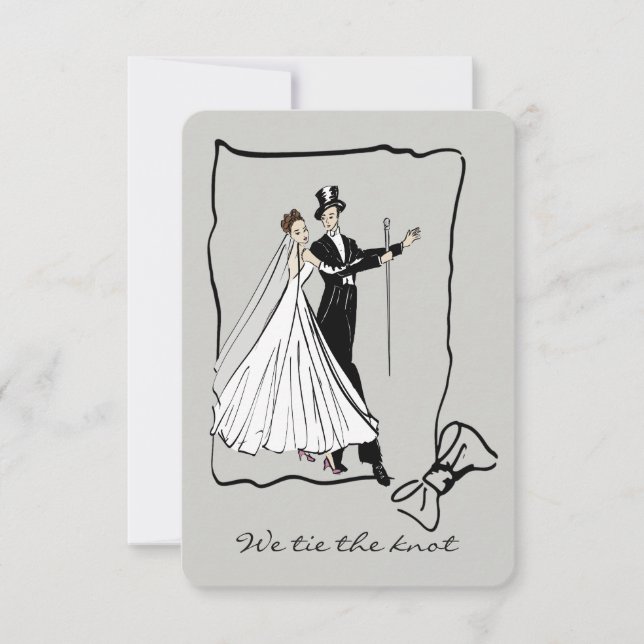 Elegant Vintage Wedding Couple Save The Date (Vorderseite)