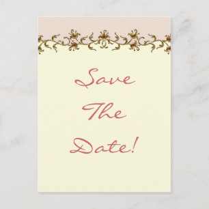 Elegant Vintage Wedding Save the Date Ankündigungspostkarte