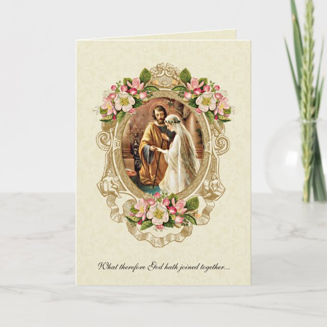 Elegant Vintage Wedding Traditionelle katholische Einladung (Vorderseite)