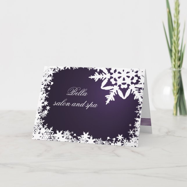 élégant violet de neige Business Merci Cartes (Devant)